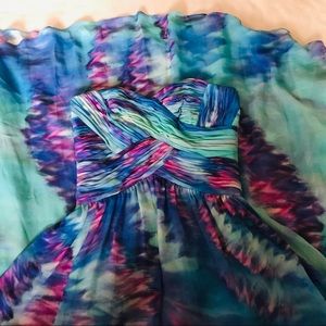 multicolor prom dress